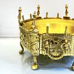 منقل برنجی با سینی – برنز زحل - Image 2