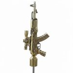 تنه قلیان برنجی مدل کلاشینکف – طرح خاص و کلکسیونی - Image 2