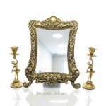 آینه و شمعدان رومیزی برنجی کد ۳۲