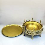 منقل برنجی با سینی – برنز زحل - Image 3