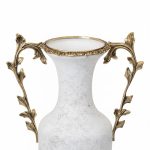گلدان کنارسالنی برنزی با بلور سفید – برنز زحل - Image 2